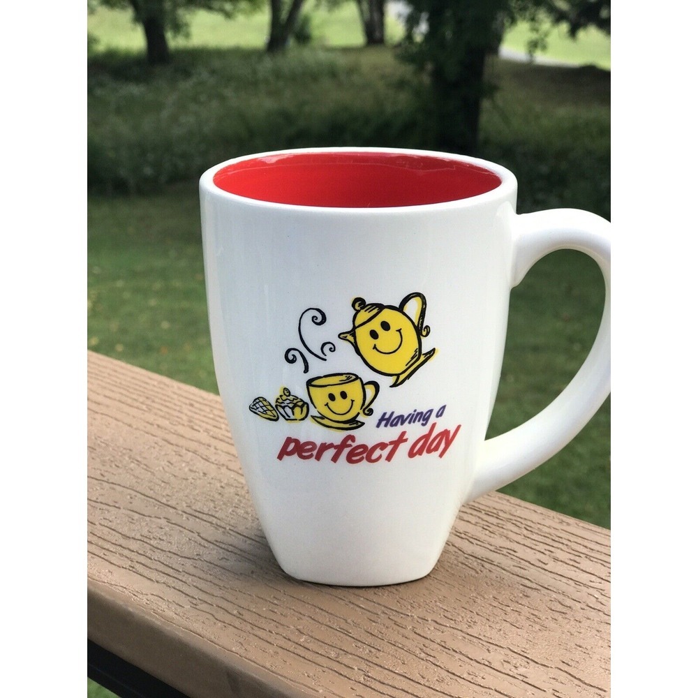 Sweet Cracker‎ Barrel "Having a Perfect Day" Happy Breakfast Tall Coffee Mug EUC